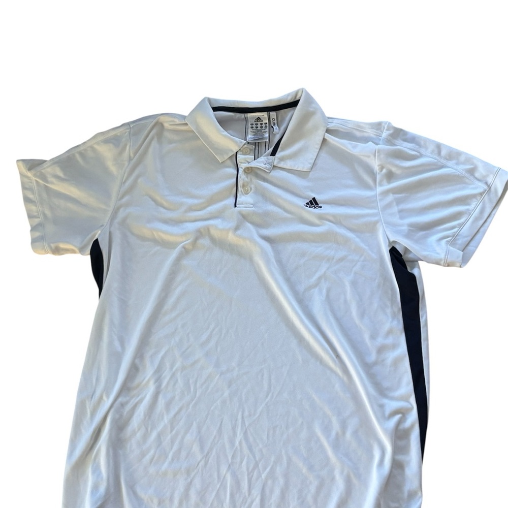 Adidas Men's Classic White Polo with Black Accents